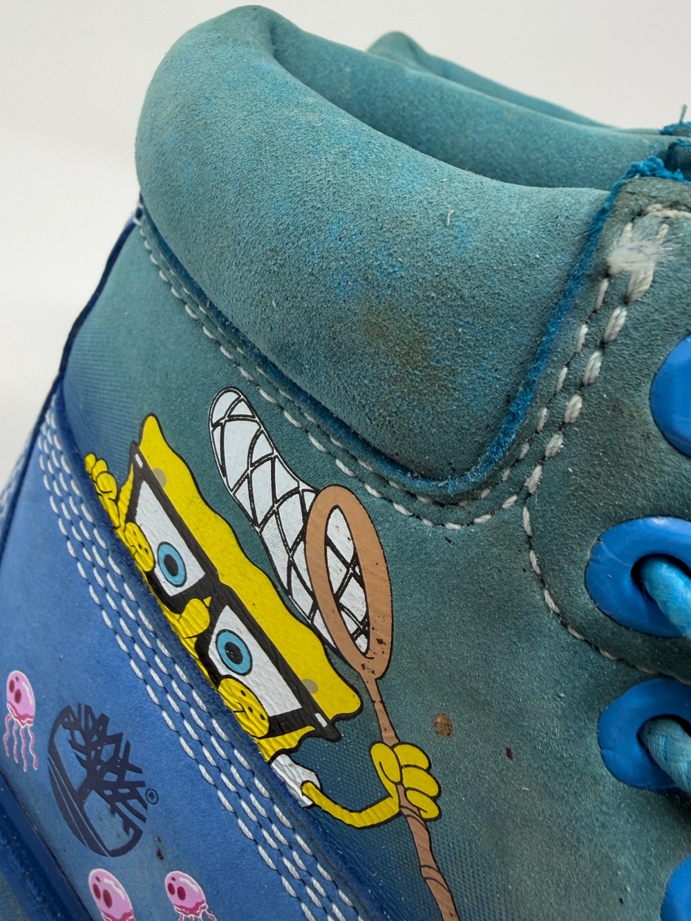 Kids Timberland SpongeBob Blue Boots sz. 13 - Picture 6 of 10